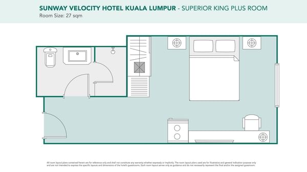 Room layout of Sunway Velocity Hotel Superior Plus King Room