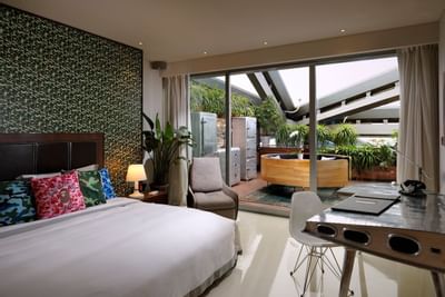 Interior of Deluxe lagoon Suite room at Hotel Eclat Beijing
