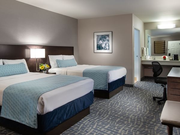 Two beds in hotel room