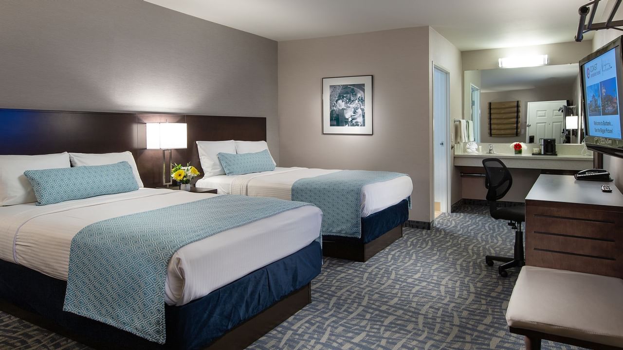 Two beds in hotel room