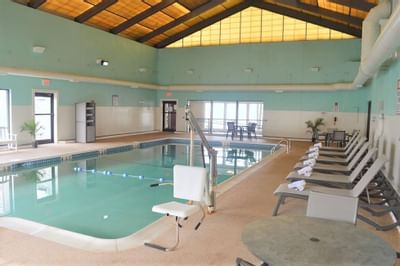 Indoor Pool with accessible swing