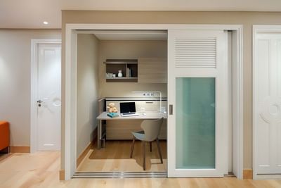 convertible room with study table set up