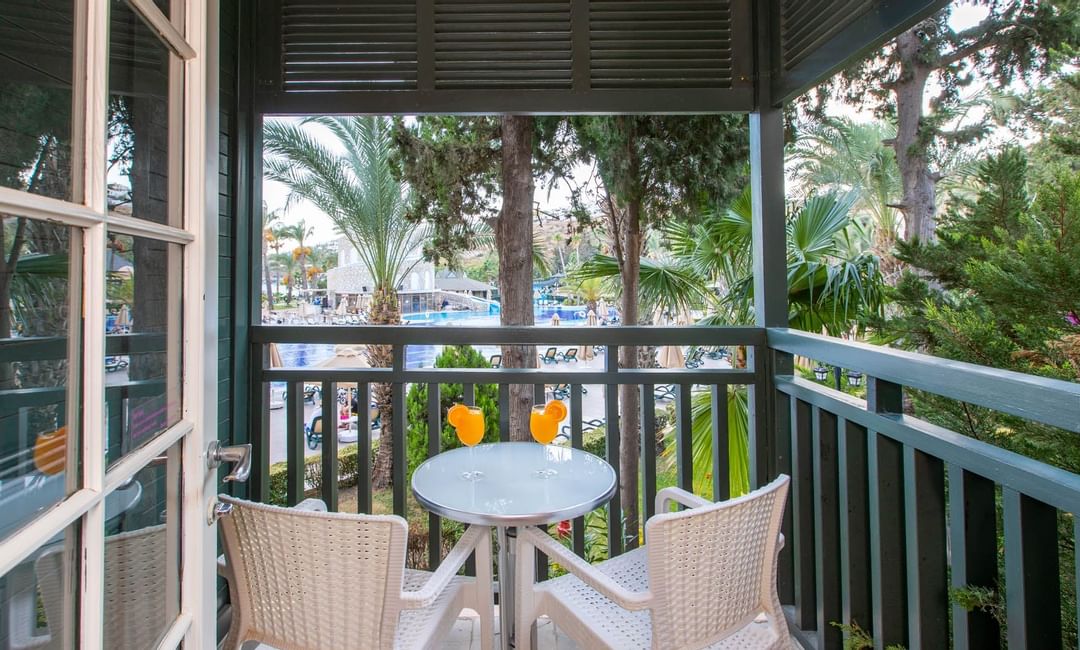 Outdoor pool view from the balcony in Suite at Bodrum Imperial 
