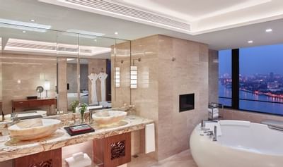 Interior of the Club premier suite bathroom at White Swan hotel
