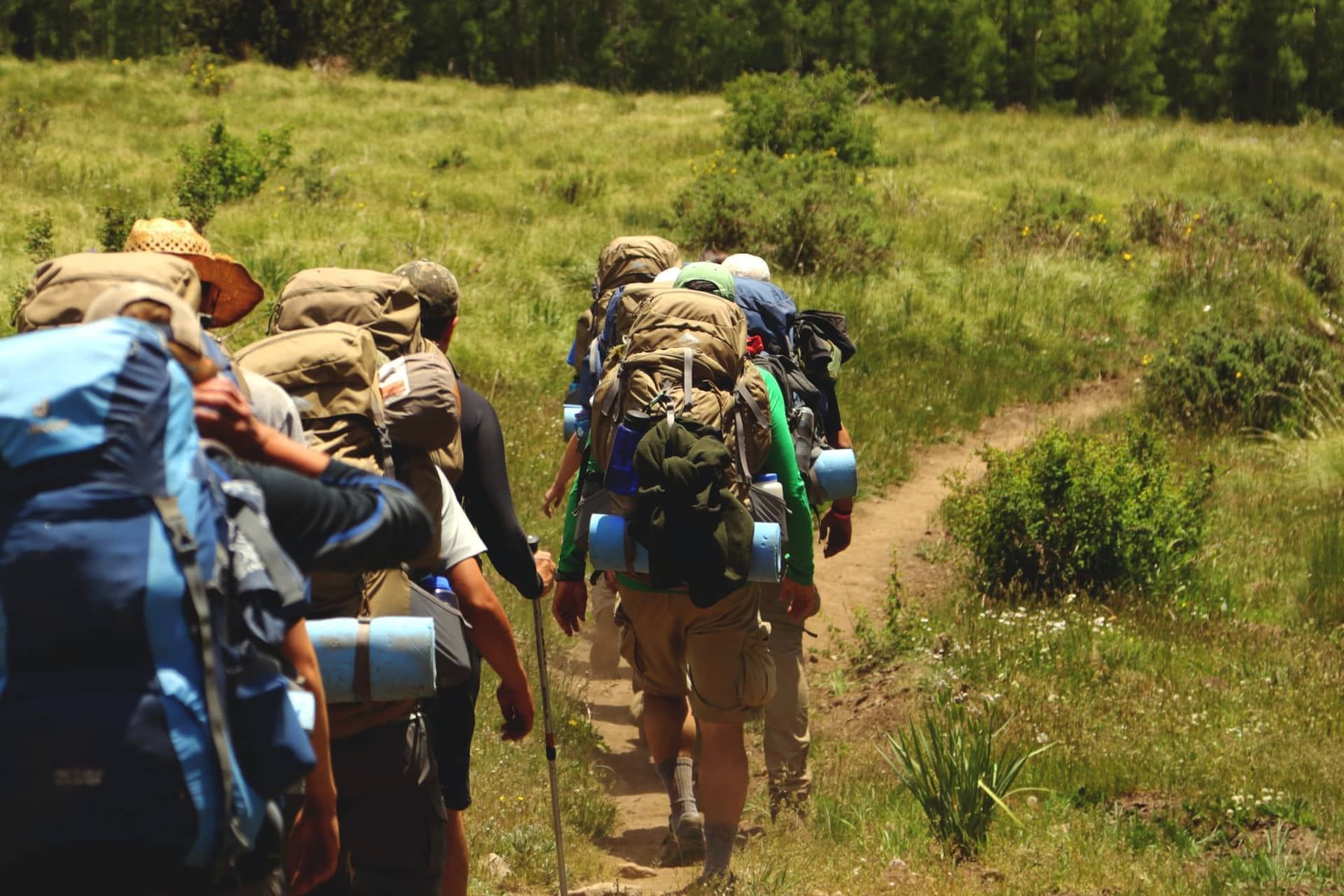 People hiking near Domaine de Manville