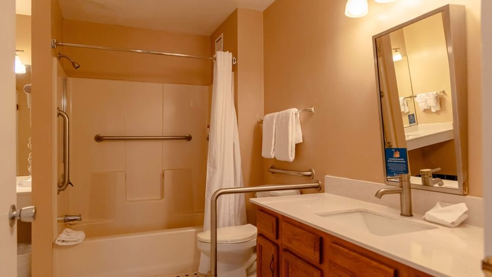 Bathroom of One-Bedroom Accessible Suite at Brigantine Beach