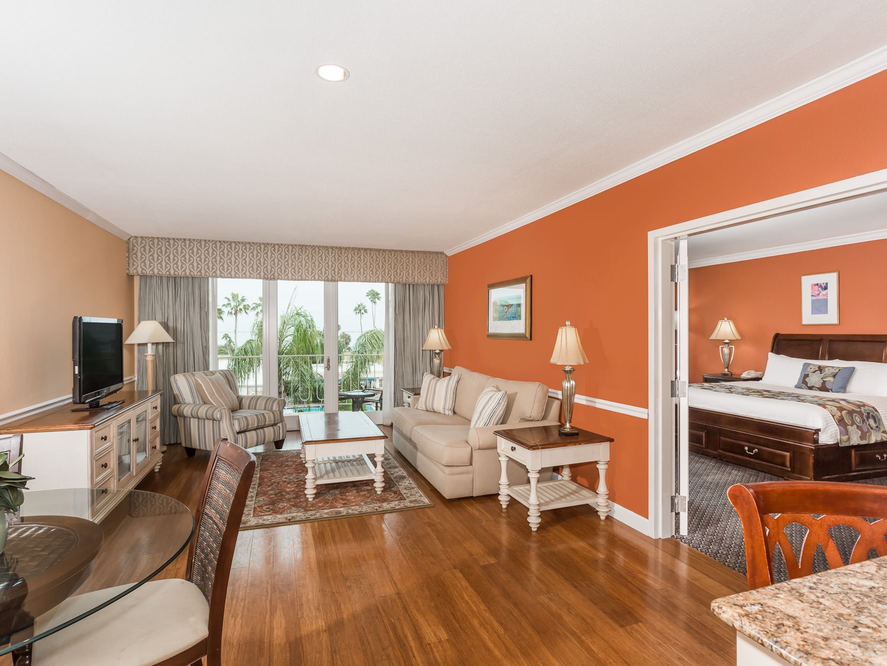 Full Suite King with Bayview's lounge at Safety Harbor Resort & Spa in Tampa Bay, Florida.