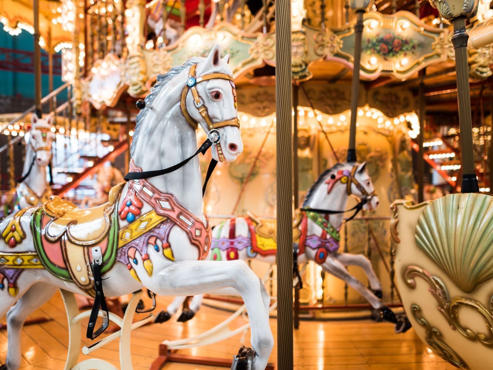 a horse on a carousel