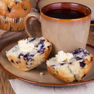 Blueberry Muffins with Coffee