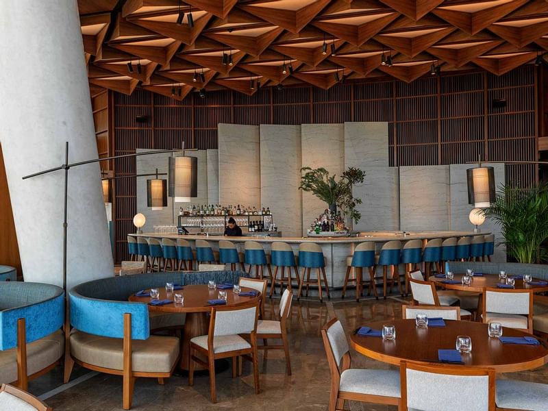 Bar & seating area in Nobu restaurant at Crown Towers Sydney