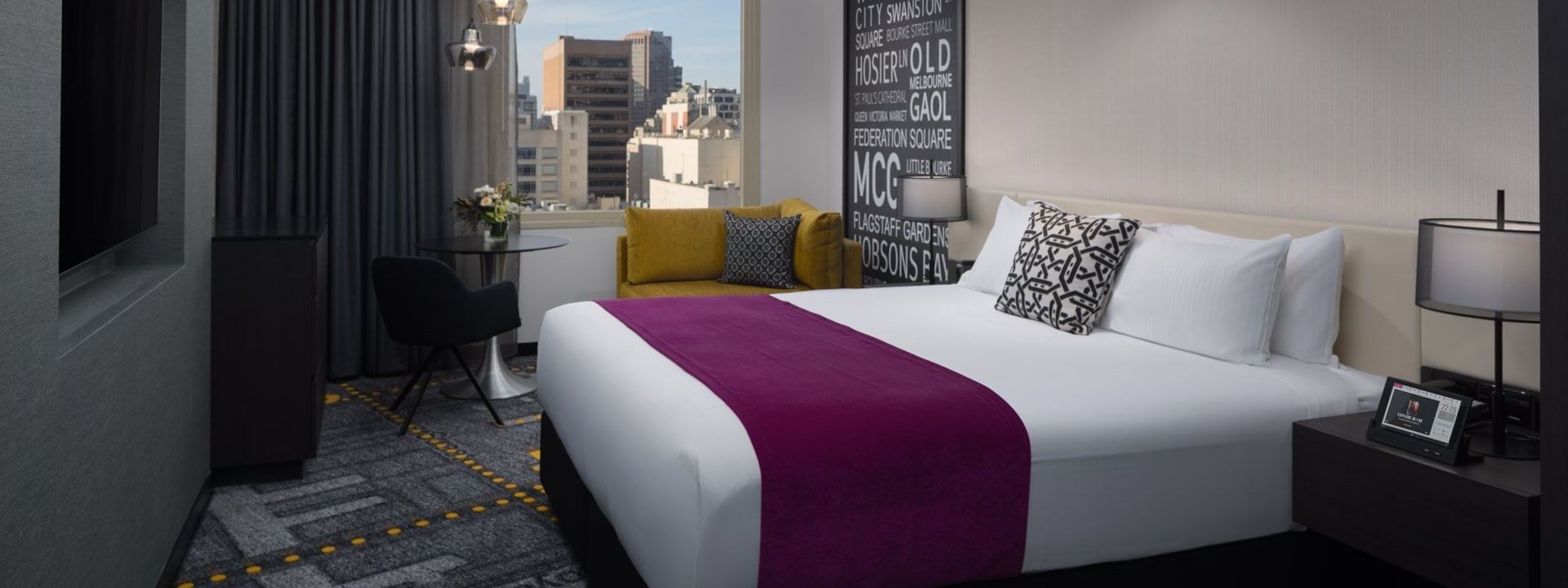 Interior of Superior 1 King Bed at Pullman Melbourne CBD