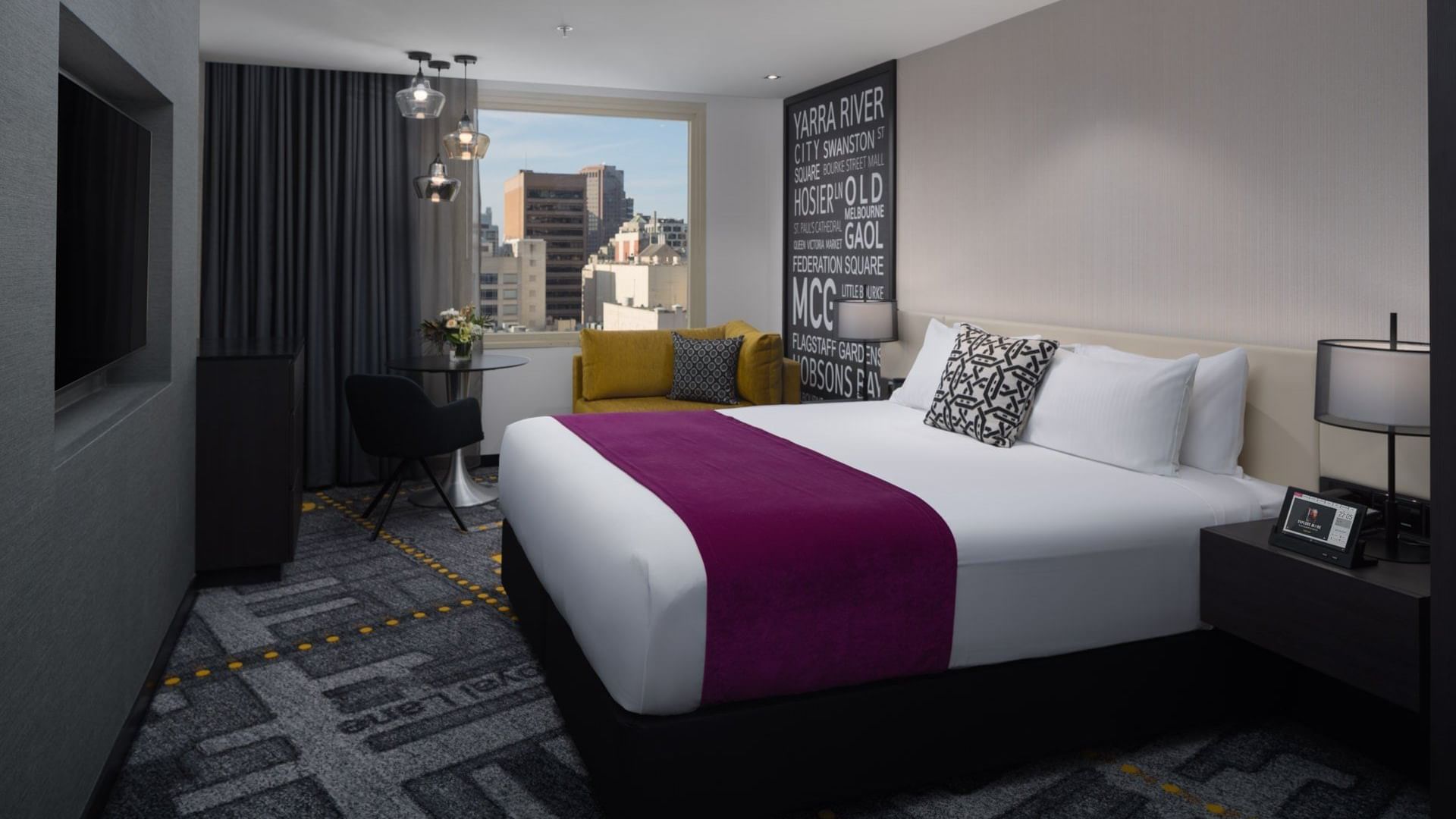 Interior of Superior 1 King Bed at Pullman Melbourne CBD