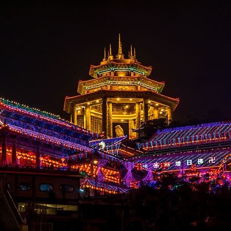 槟城中华文化和佛庙的风光