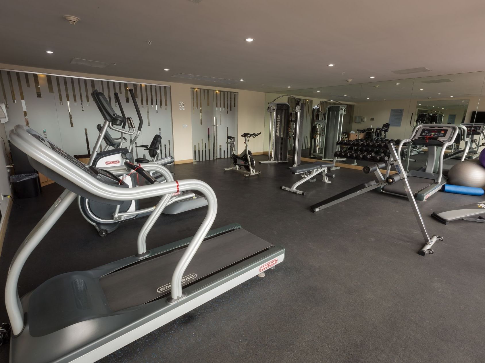 The gym and the fitness center of the hotel 