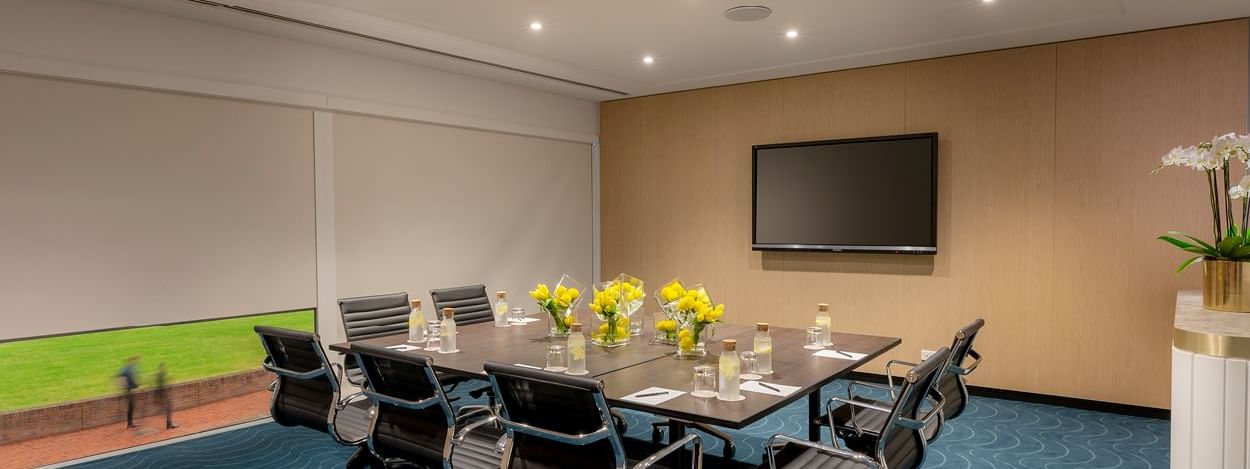 Table set-up in Cockle Bay Room at Novotel Darling Square