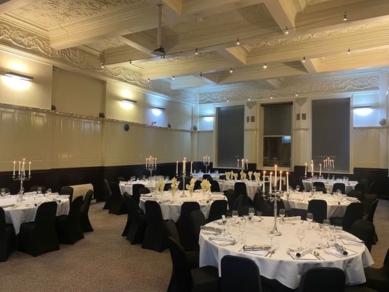 The Met Hotel Leeds Christmas dinner table set up at The Met Hotel Leeds