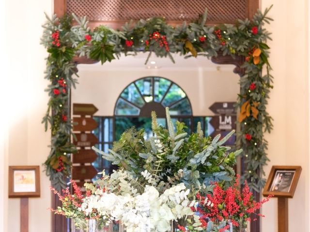 Floral decorations at the door for an event at Marbella Club