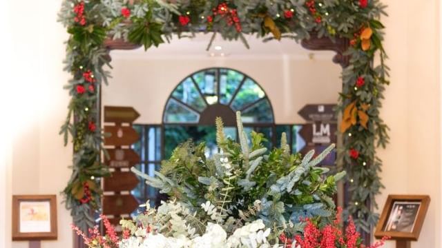 Floral decorations at the door for an event at Marbella Club