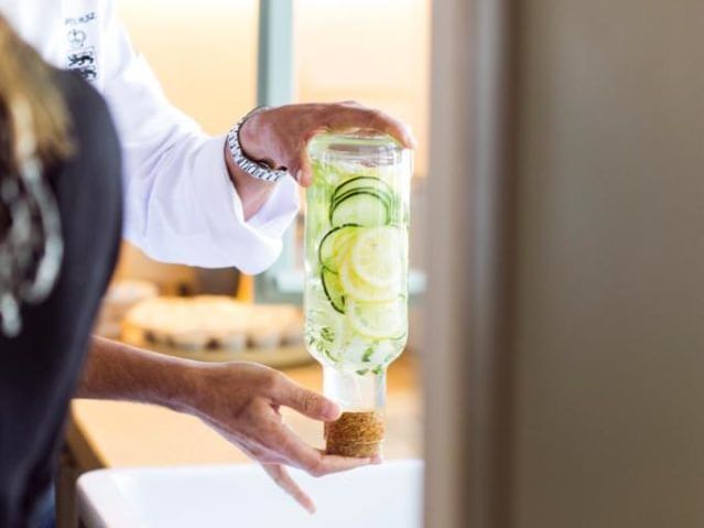 Closeup of making a cocktail in the bar at Marbella Club Hotel