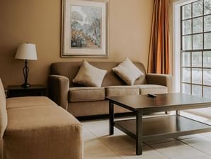 Living area in Two Bedroom Suite at Legacy Vacation Resorts