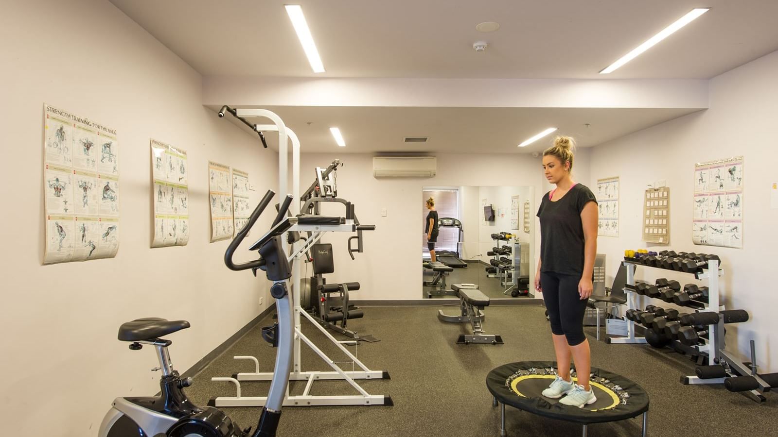 Spacious gym located on the ground floor available for all residents to use - additional fee applies