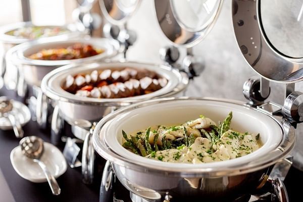 Closeup on buffet set at The May Fair Hotel