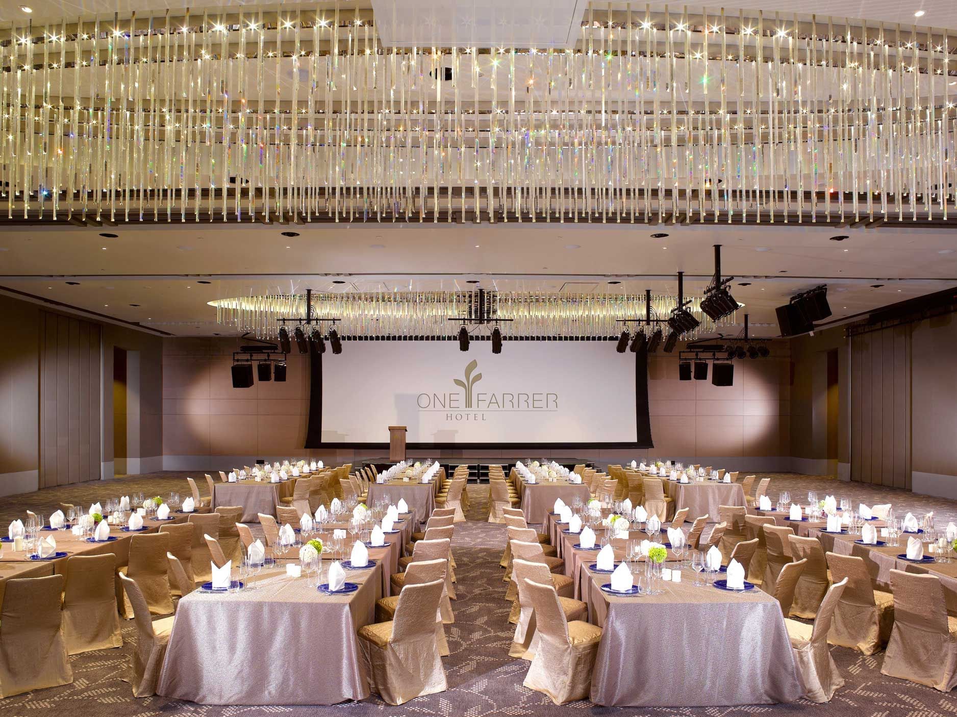 Interior of The Grand Ballroom at One Farrer Hotel