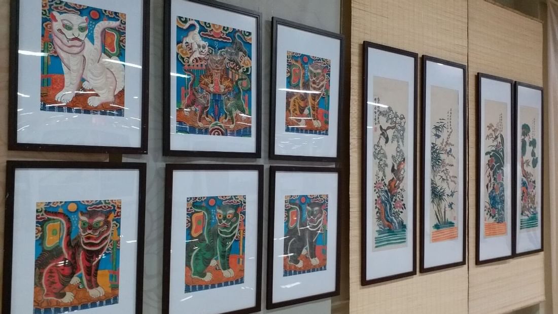 Art hung on the wall in Vietnam Fine Arts Museum near Sunway Hotel Hanoi