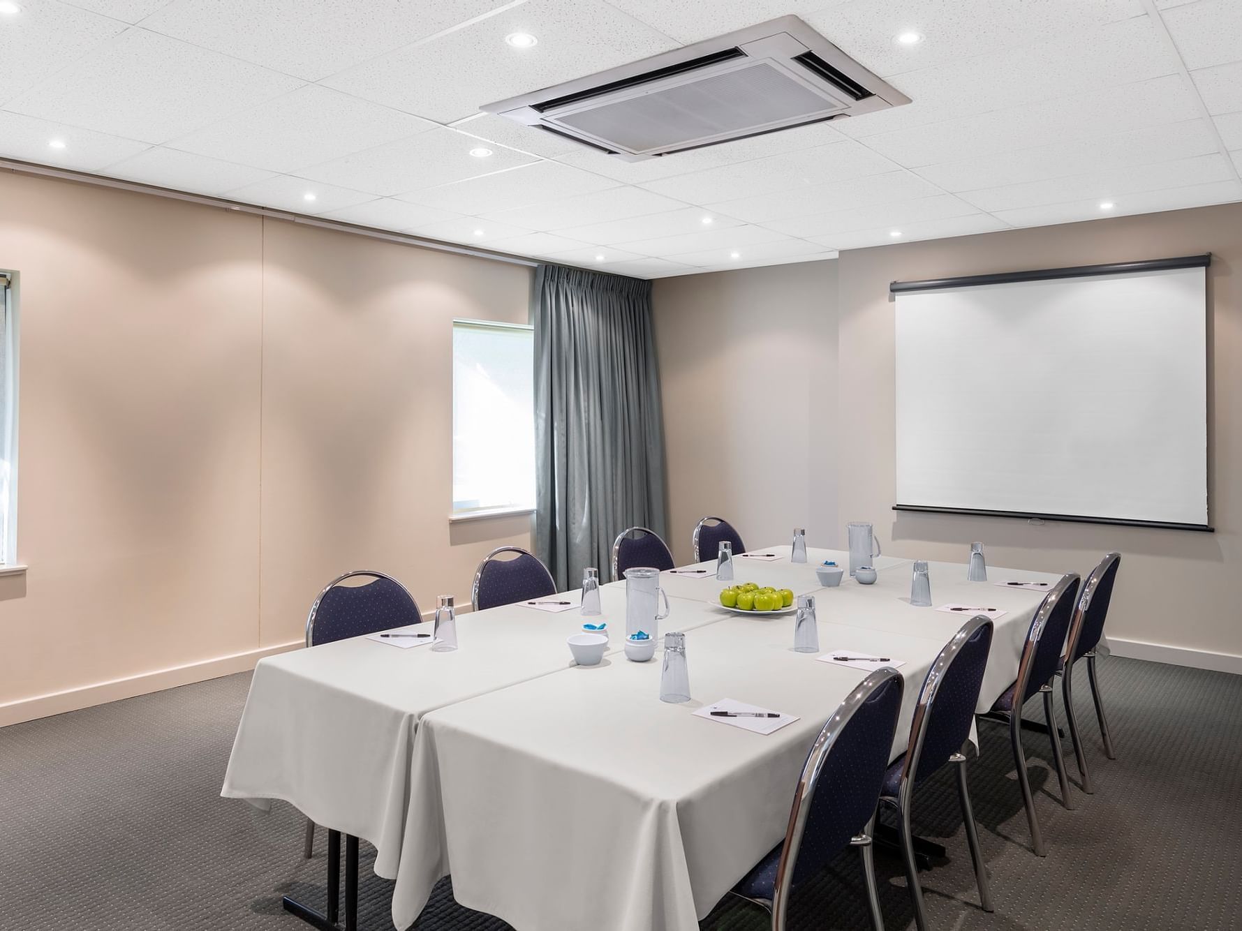 Boardroom set-up in Hovea Meeting Room at Nesuto Mounts Bay