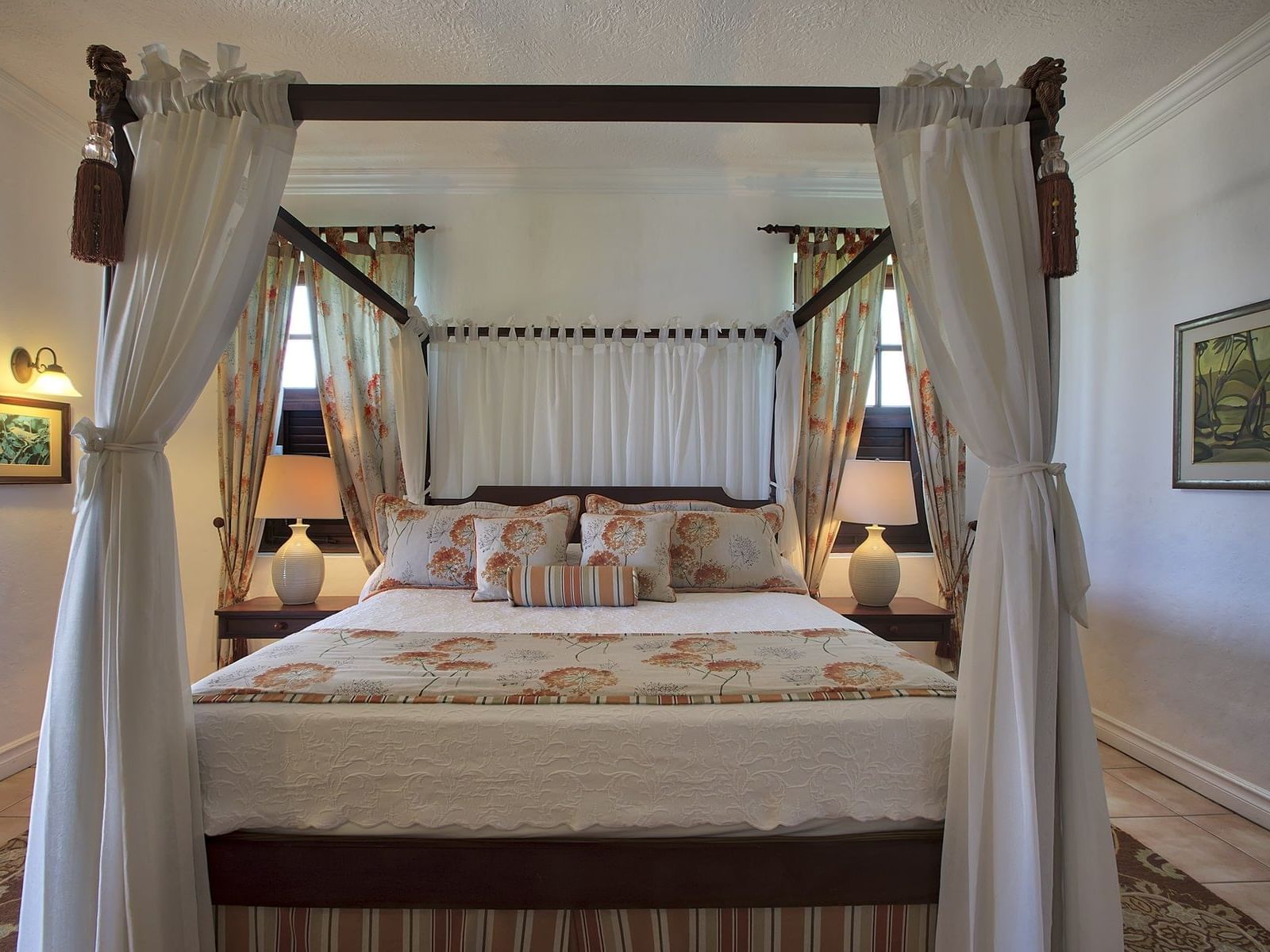 bed in villa with french colonial style