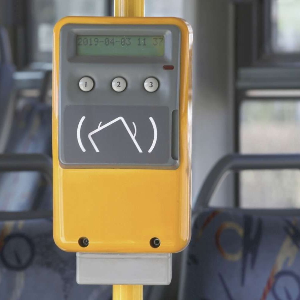 Close-up of a bus card swipe near Waikiki Resort Hotel by Sono