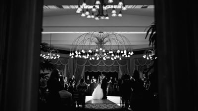 Wedding couple dancing in the ballroom at The Plaza