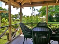 private patio seating at our cabins located at Waimea Plantation Cottages