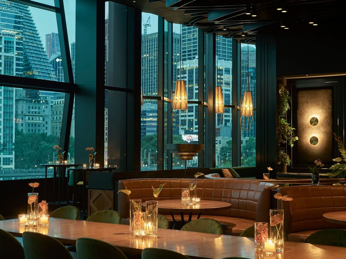 Dining & lounge, city view Evergreen at Crown Hotel Melbourne
