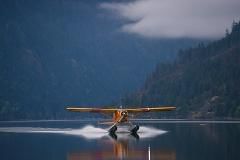 A seaplane at the waterfront near Alderbrook Resort & Spa