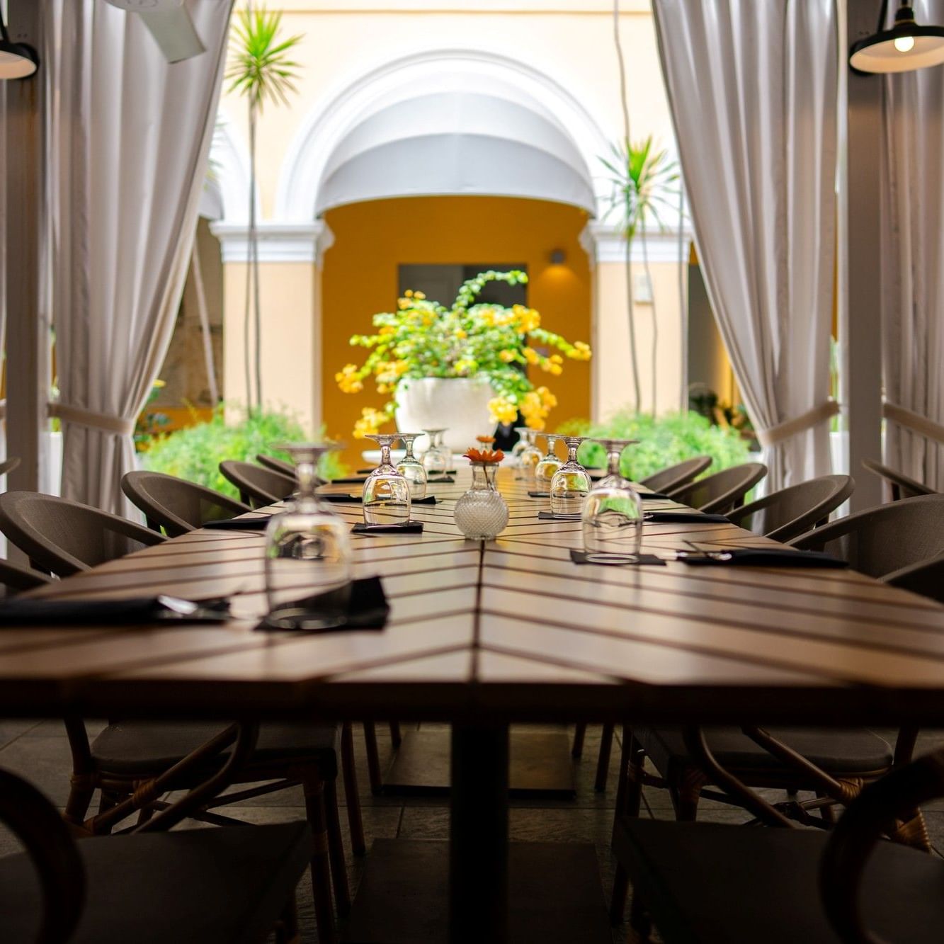 Long Imperial table at 1874 restaurant