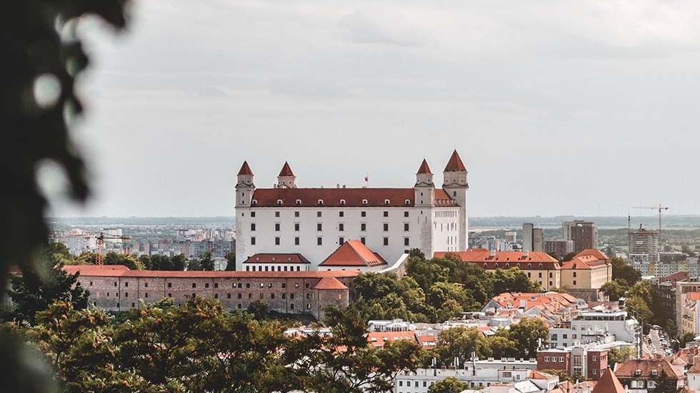 Distant view of Bratislava Castle near Falkensteiner Hotels