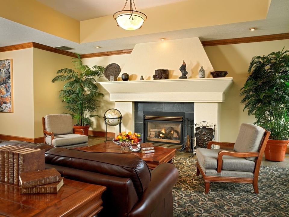 Hotel Lobby area with a fireplace at Varscona Hotel on Whyte