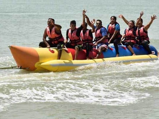 Fun Banana Boat Water Ride at Port Dickson