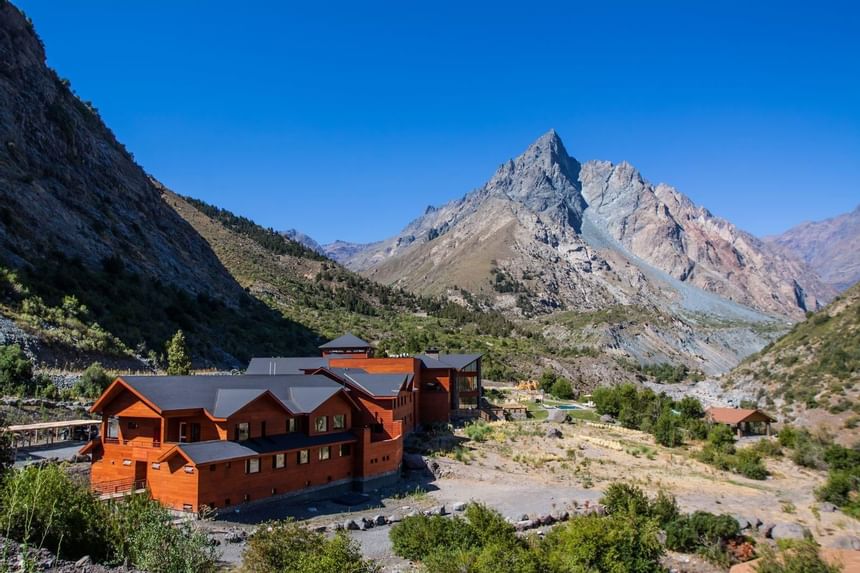 top view of hotel exterior & mountains at NOI Puma Lodge Hotel
