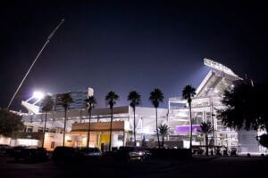 Exterior view of Camping World Stadium near Rosen Inn Universal