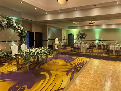 Decorated banquet tables, Araiza Hall, Araiza Hotel Hermosillo