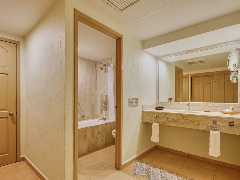 Bathroom vanity & tub in Deluxe Villa at FA Hotels & Resorts