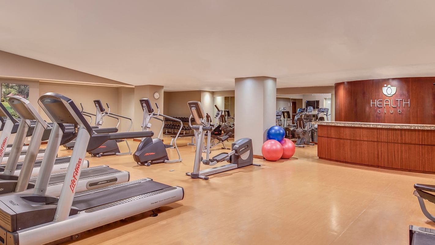 The fully equipped gymnasium at FA Hotels & Resorts