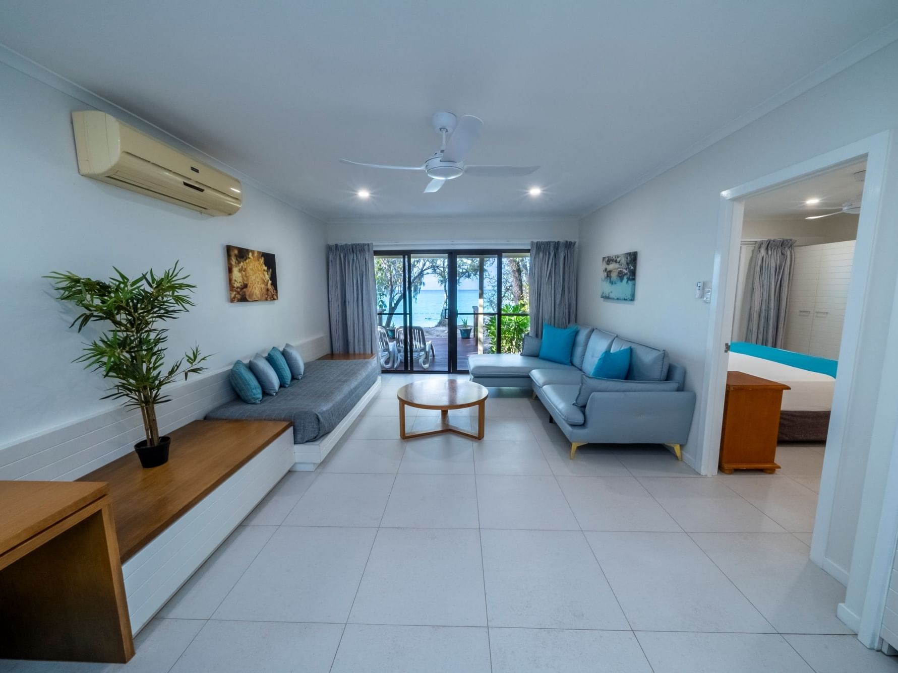 Beach House Living Area with air conditioning