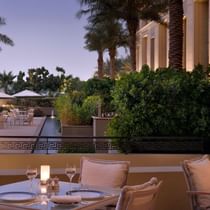 Outdoor Dining in Vanitas Restaurant Terrace at Palazzo Versace