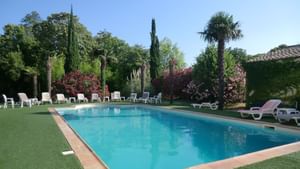 Afternoon view of the pool at Hotel du Parc