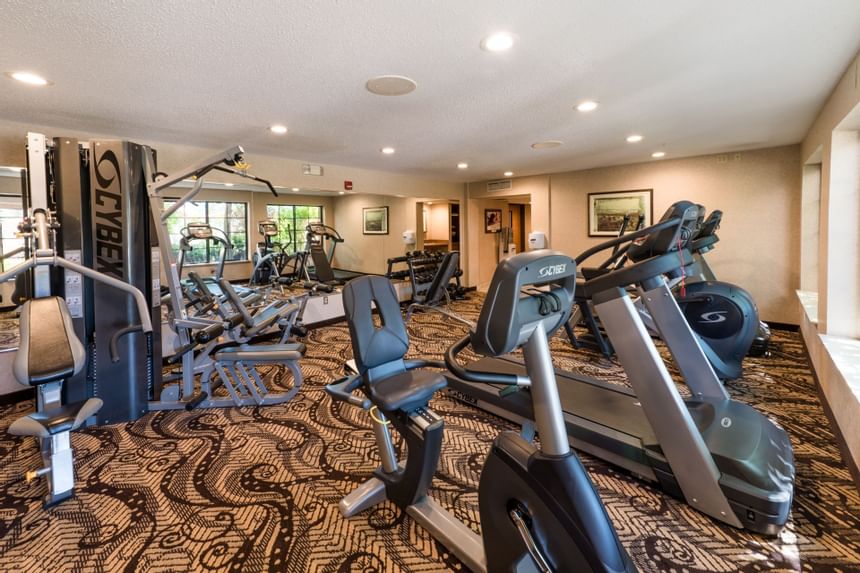 Fitness Room with equipment at Elegante Lodge & Resort Ruidoso
