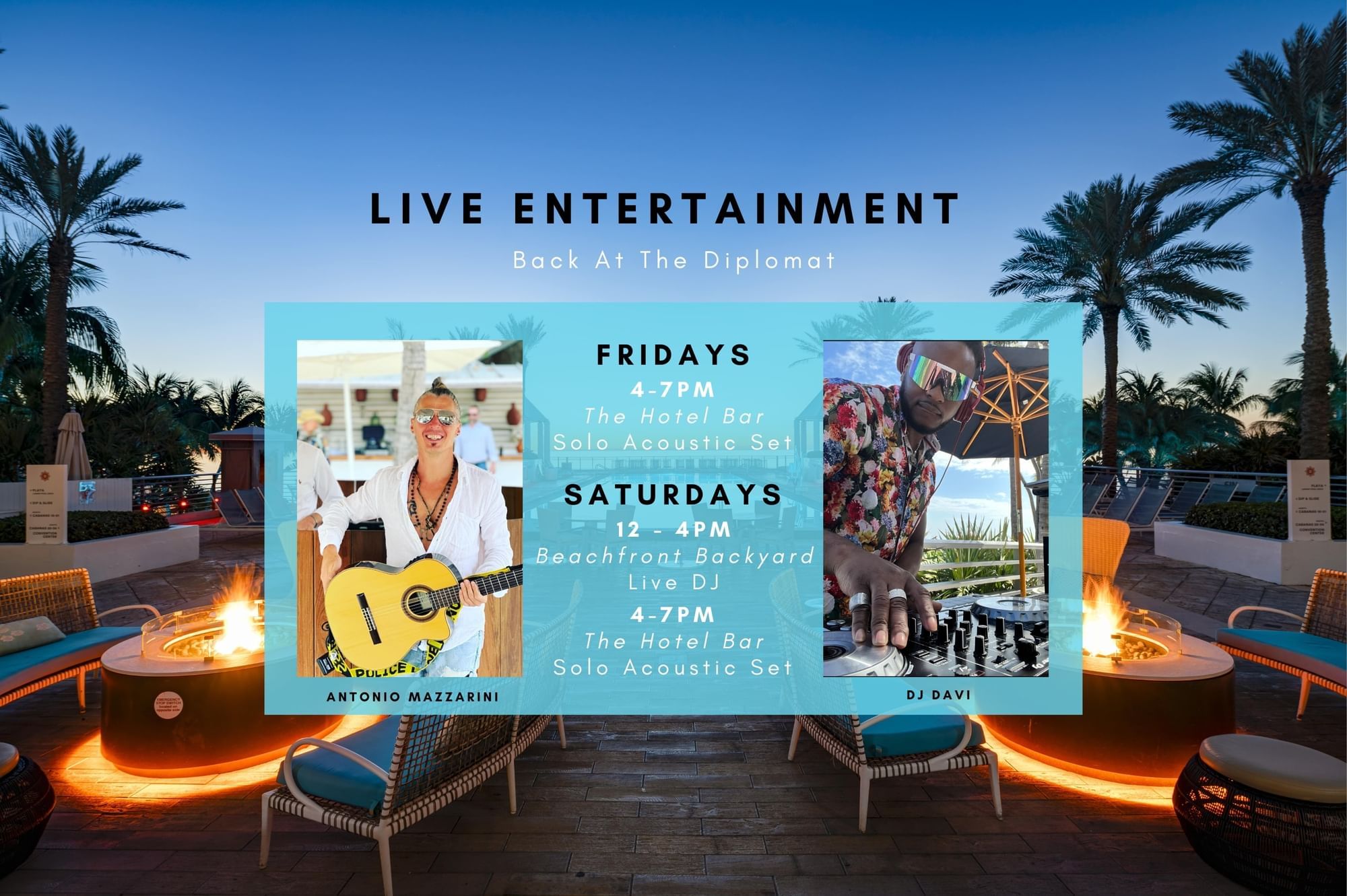 Live Entertainment Poster at The Diplomat Resort