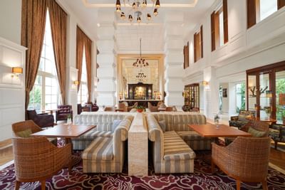 Interior of the lobby area with lounges at The Danna Langkawi